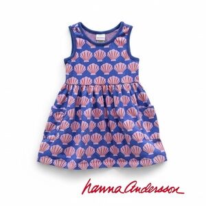 Hanna Andersson Toddler Girls Dress Seashells Size 3T 90 cm cotton